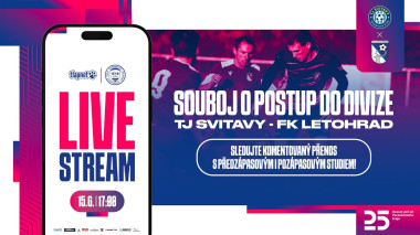 Duel krajskho peboru mu TJ Svitavy - FK Letohrad bude vysln iv na YouTube!
